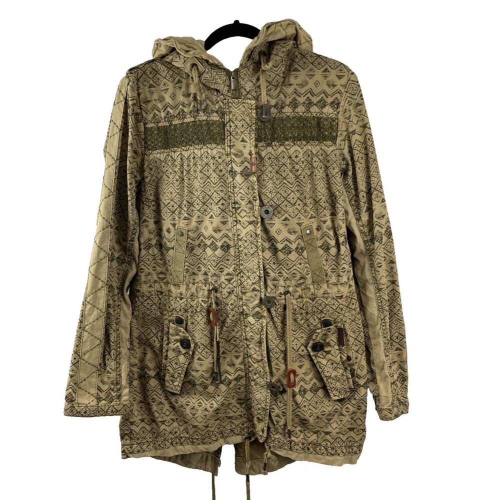 Khujo Brown Casual Cotton Vintage Inspired Aztec Jacket Women's Size XL
